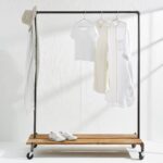 Montgomery Garment Rack with Wooden Shoe Shelf